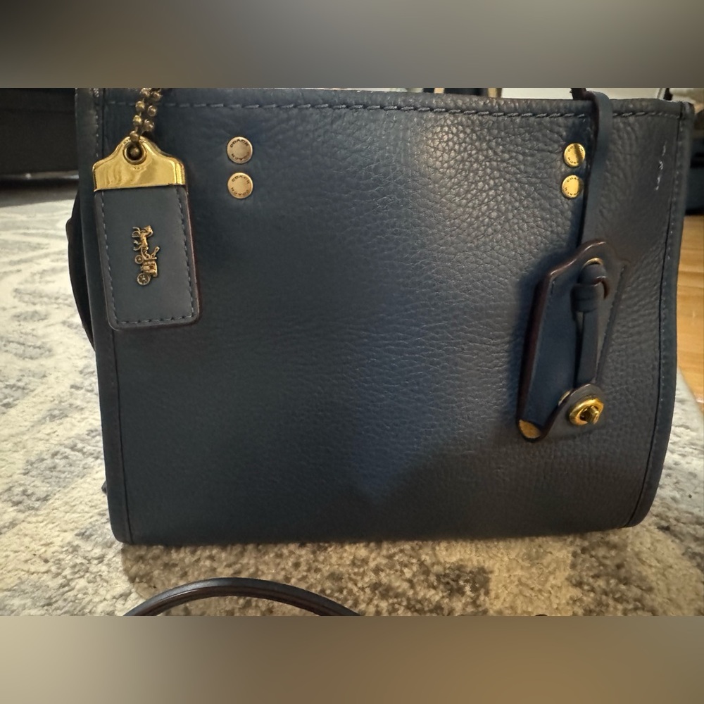 Coach Rogue 25 dark denim  Leather Handbag - Picture 6 of 9